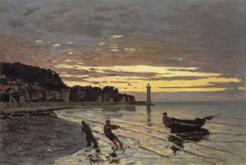 Claude Monet Towing of a Boat at Honfleur China oil painting art